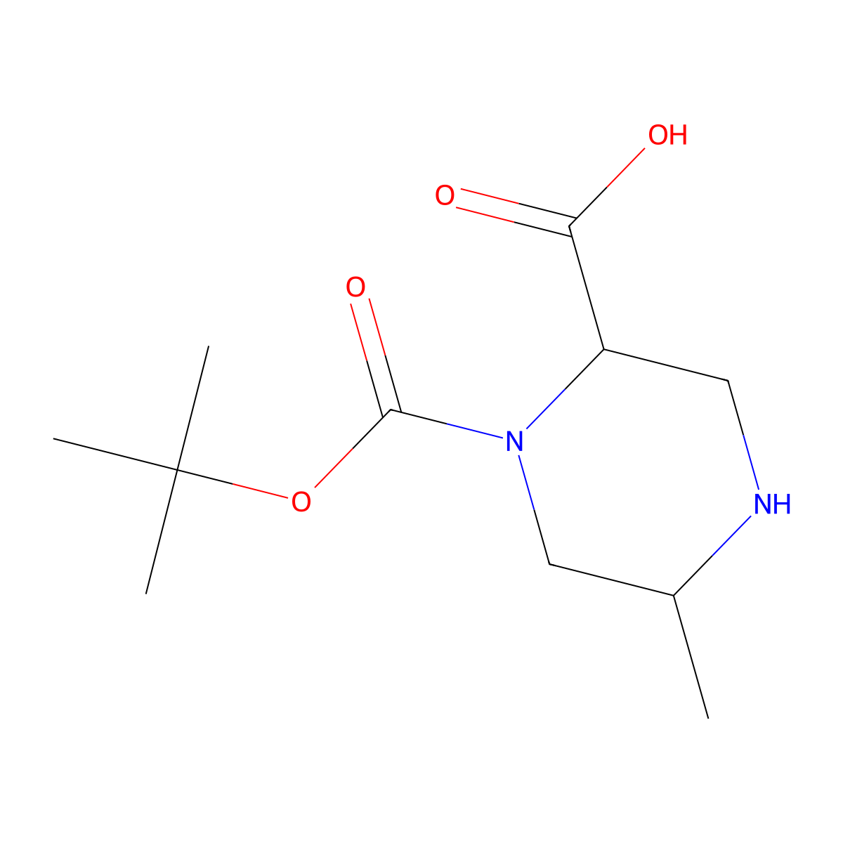 1-Tert-butoxycarbonyl-5-methyl-piperazine-2-carboxylic acid molecular structure, CAS 1352719-65-3