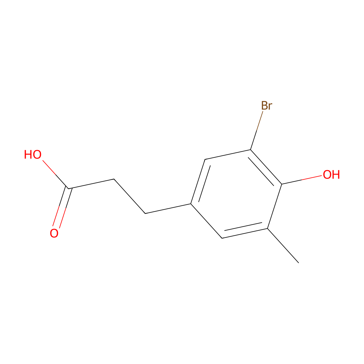 3-(3-Bromo-4-hydroxy-5-methyl-phenyl)propanoic acid molecular structure, CAS 1352719-70-0