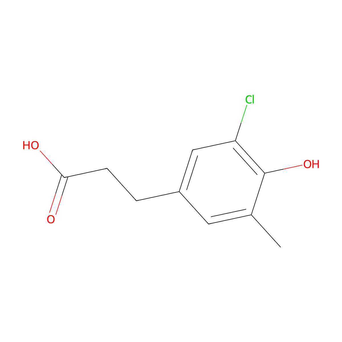 3-(3-Chloro-4-hydroxy-5-methyl-phenyl)propanoic acid molecular structure, CAS 1352719-75-5