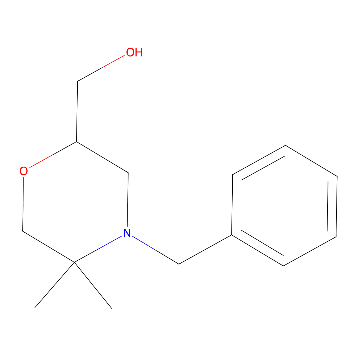 (4-Benzyl-5,5-dimethylmorpholin-2-yl)methanol molecular structure, CAS 1352719-76-6