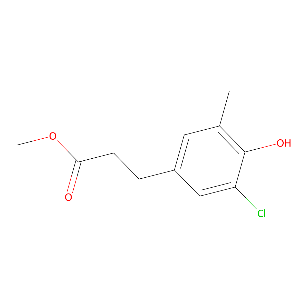 Methyl 3-(3-chloro-4-hydroxy-5-methyl-phenyl)propanoate molecular structure, CAS 1352719-77-7