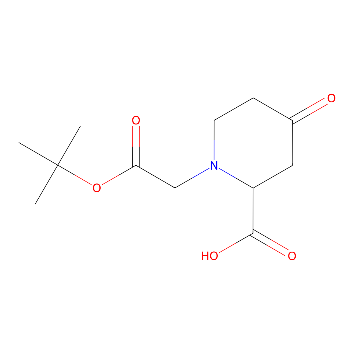 (S)-1-(2-(tert-Butoxy)-2-oxoethyl)-4-oxopiperidine-2-carboxylic acid molecular structure, CAS 1352721-92-6