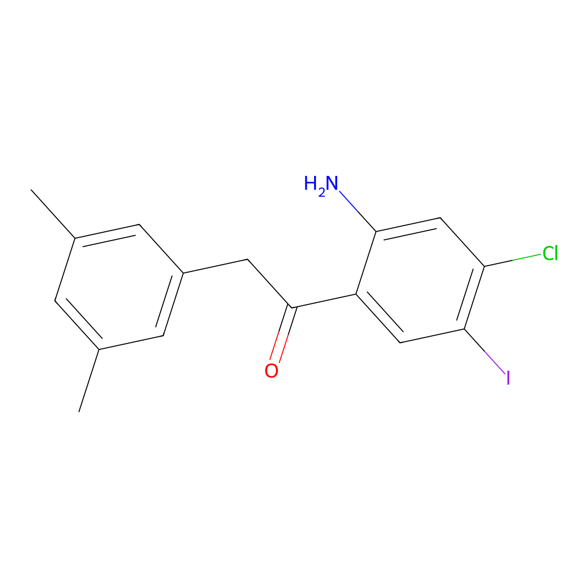 1-(2-Amino-4-chloro-5-iodophenyl)-2-(3,5-dimethylphenyl)ethanone molecular structure, CAS 1352723-53-5