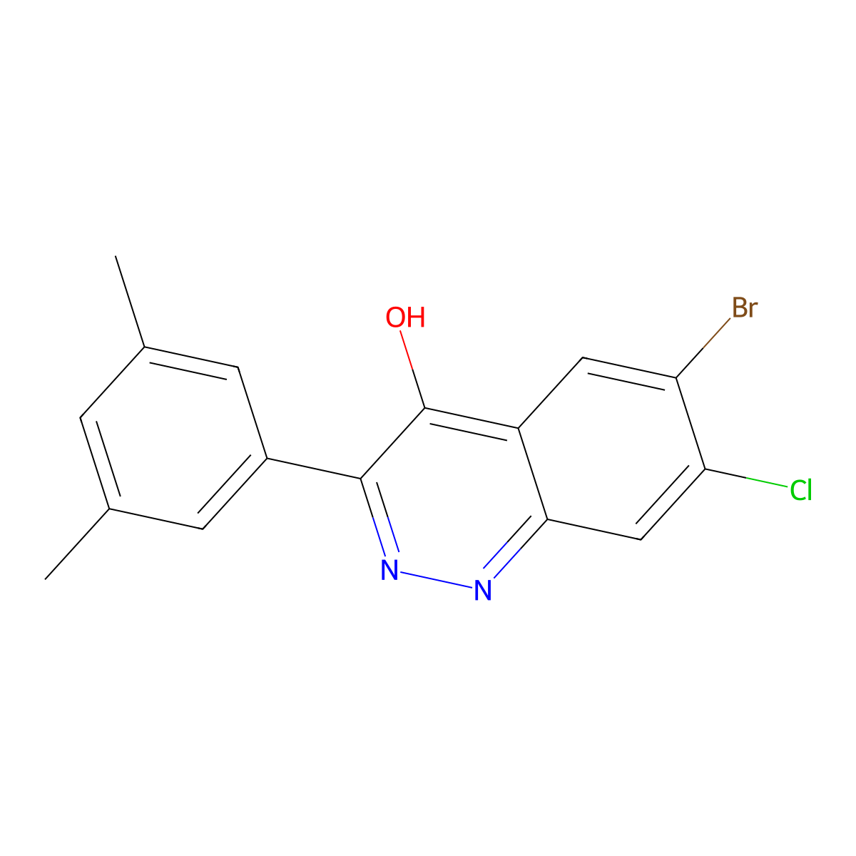 6-Bromo-7-chloro-3-(3,5-dimethylphenyl)cinnolin-4-ol molecular structure, CAS 1352723-57-9