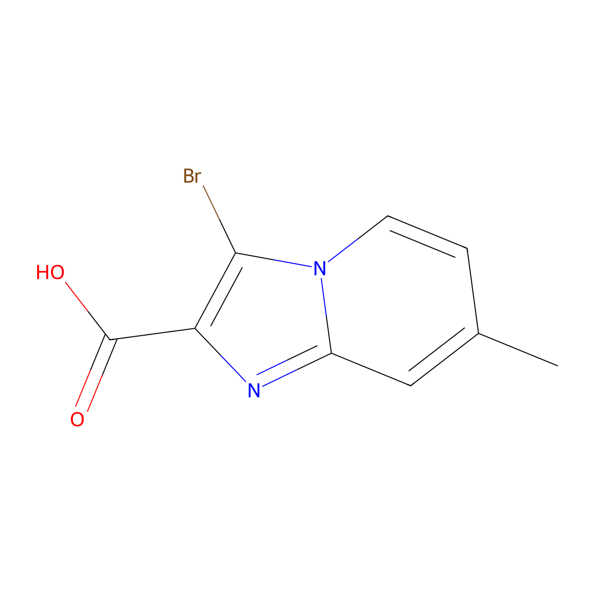 3-Bromo-7-methylimidazo[1,2-a]pyridine-2-carboxylic acid molecular structure, CAS 1352723-58-0