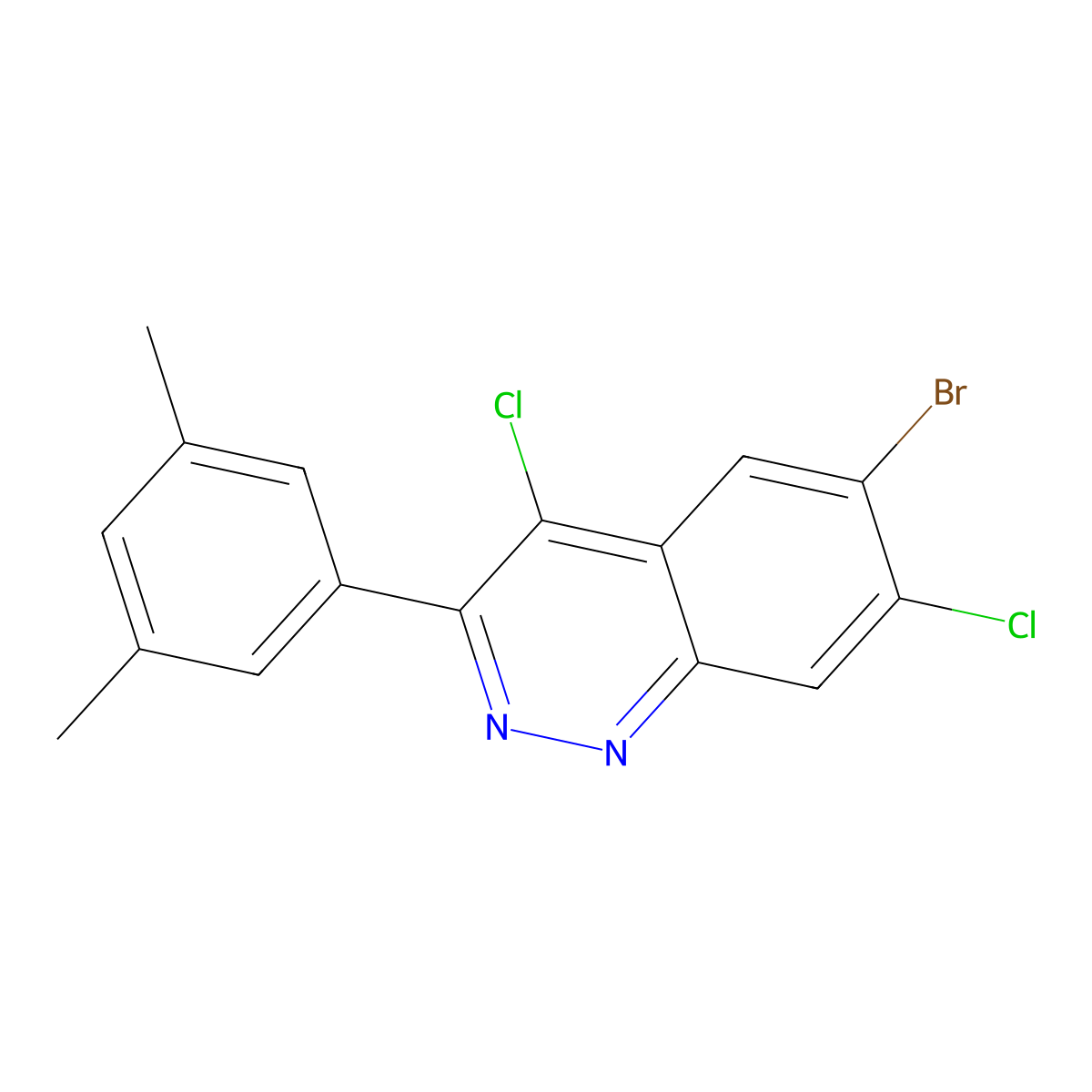 6-Bromo-4,7-dichloro-3-(3,5-dimethylphenyl)cinnoline molecular structure, CAS 1352723-64-8