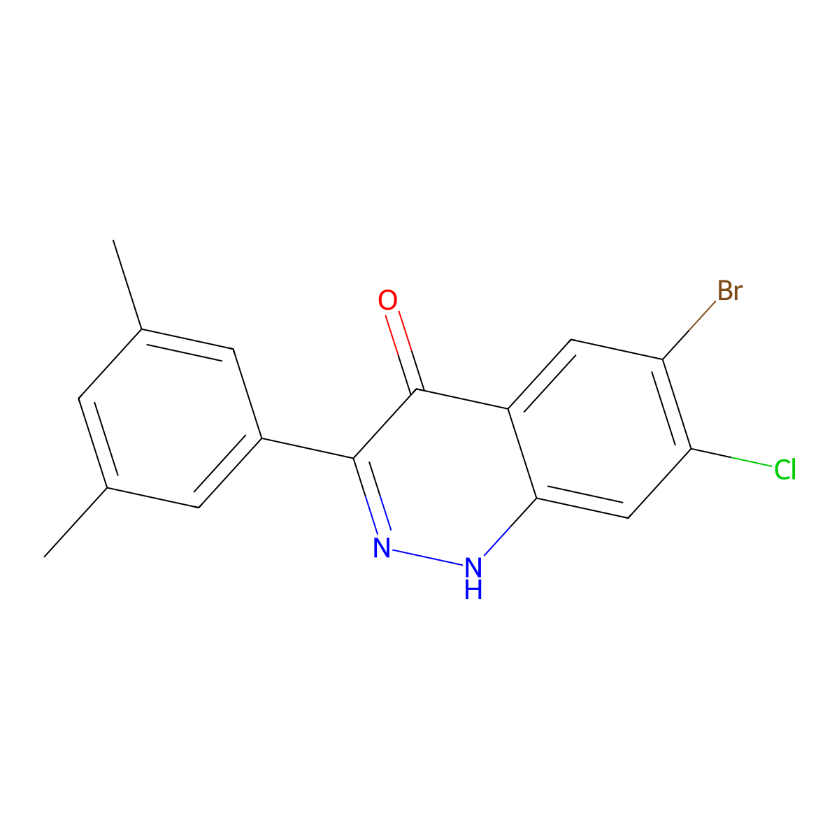 6-Bromo-7-chloro-3-(3,5-dimethylphenyl)cinnolin-4-ol molecular structure, CAS 1352723-66-0