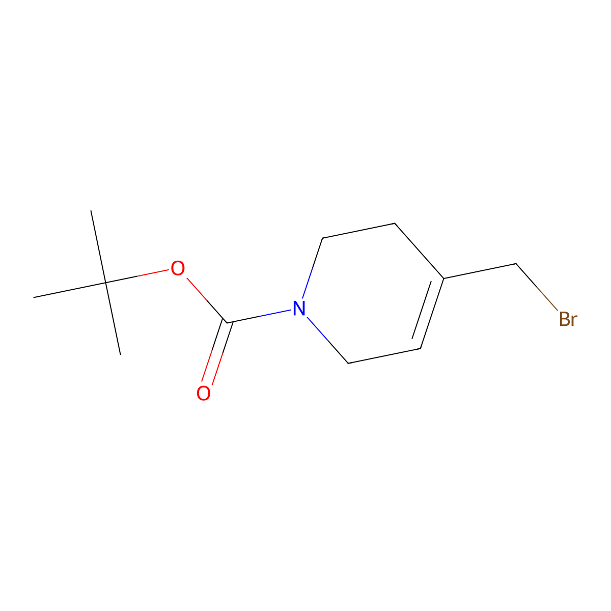 Tert-butyl 4-(bromomethyl)-1,2,3,6-tetrahydropyridine-1-carboxylate molecular structure, CAS 1352724-25-4