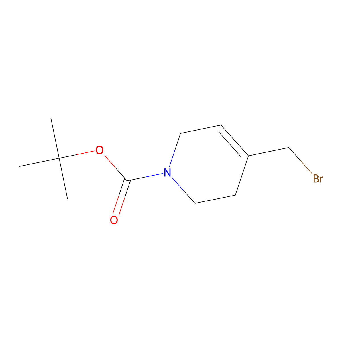 Tert-butyl 4-(bromomethyl)-1,2,3,6-tetrahydropyridine-1-carboxylate molecular structure, CAS 1352724-25-4