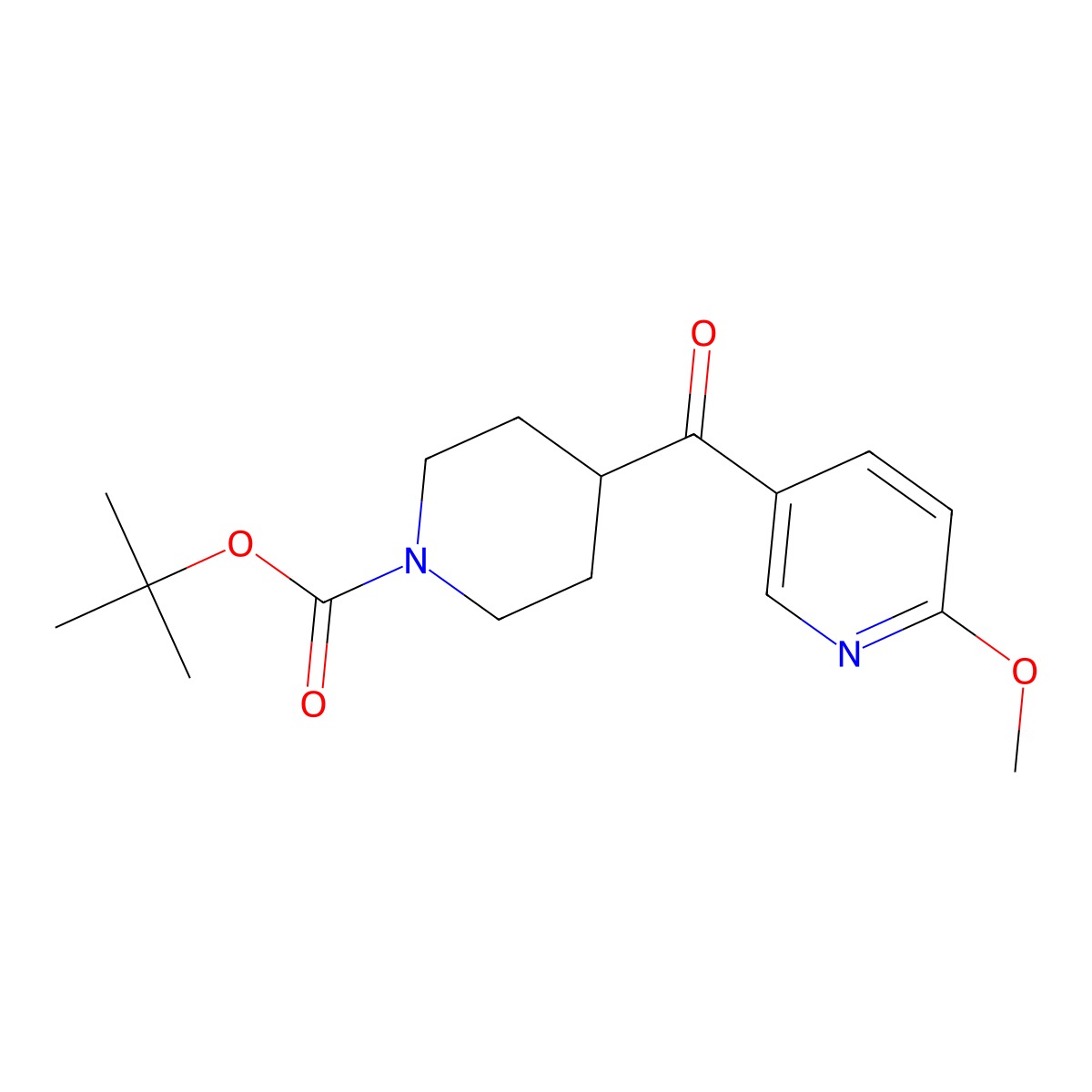 Tert-butyl 4-(6-methoxynicotinoyl)piperidine-1-carboxylate molecular structure, CAS 1352725-10-0