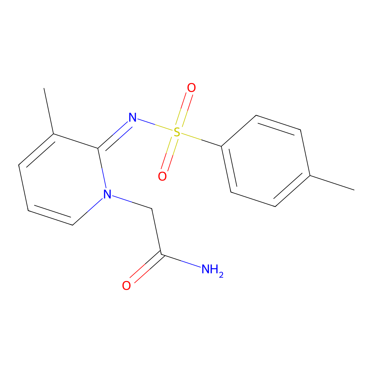 2-(3-Methyl-2-(tosylimino)pyridin-1(2H)-yl)acetamide molecular structure, CAS 1352725-99-5