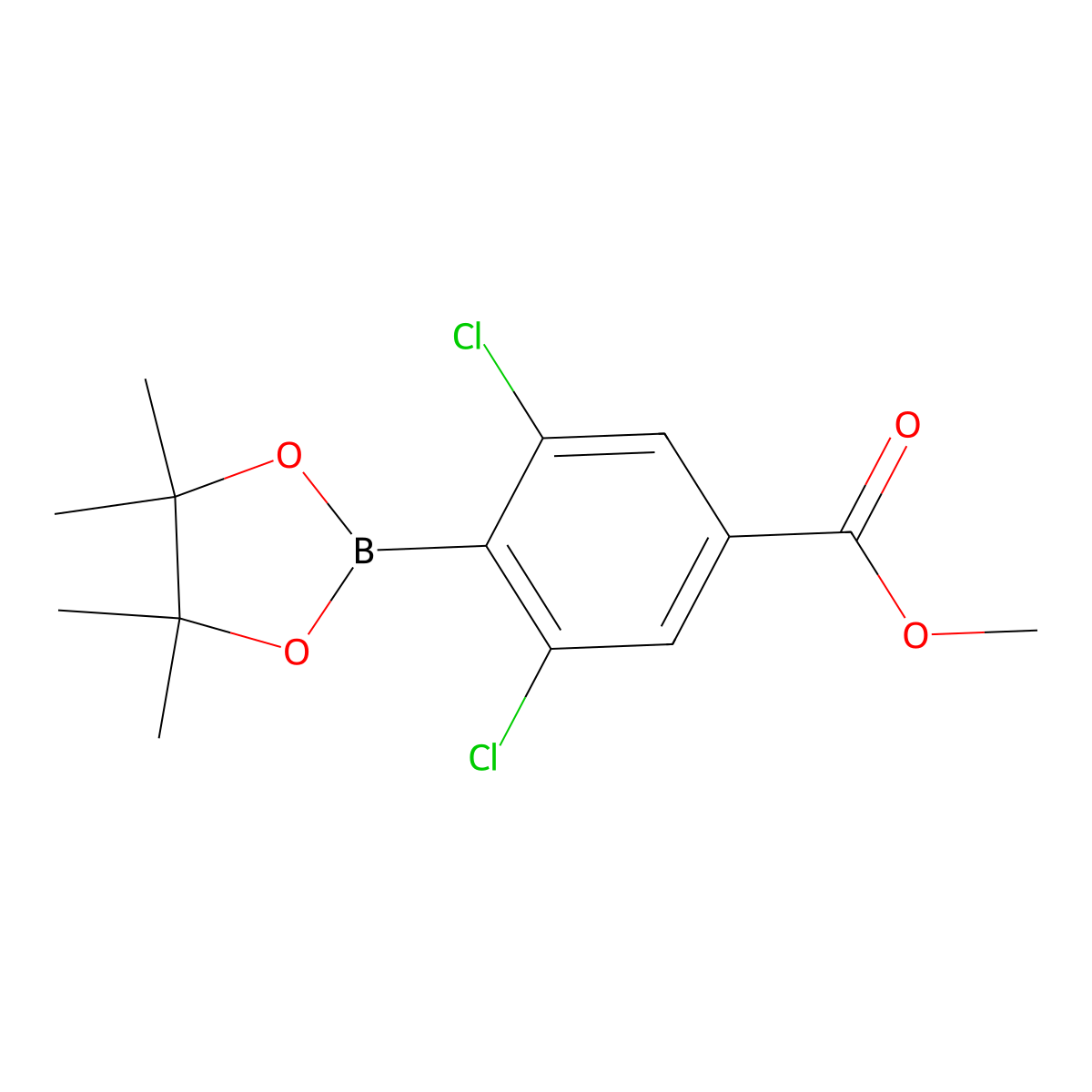 Methyl 3,5-dichloro-4-(4,4,5,5-tetramethyl-1,3,2-dioxaborolan-2-yl)benzoate molecular structure, CAS 1352734-01-0