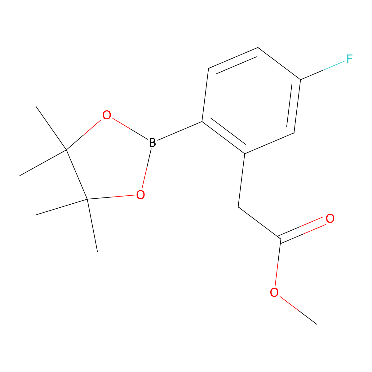 4-Fluoro-2-(methoxycarbonylmethyl)benzeneboronic acid pinacol ester molecular structure, CAS 1352734-02-1