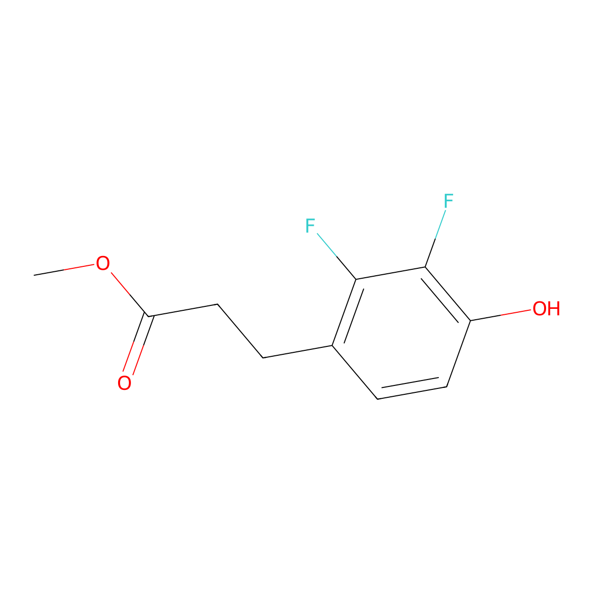 Methyl 3-(2,3-difluoro-4-hydroxyphenyl)propanoate molecular structure, CAS 1352740-72-7
