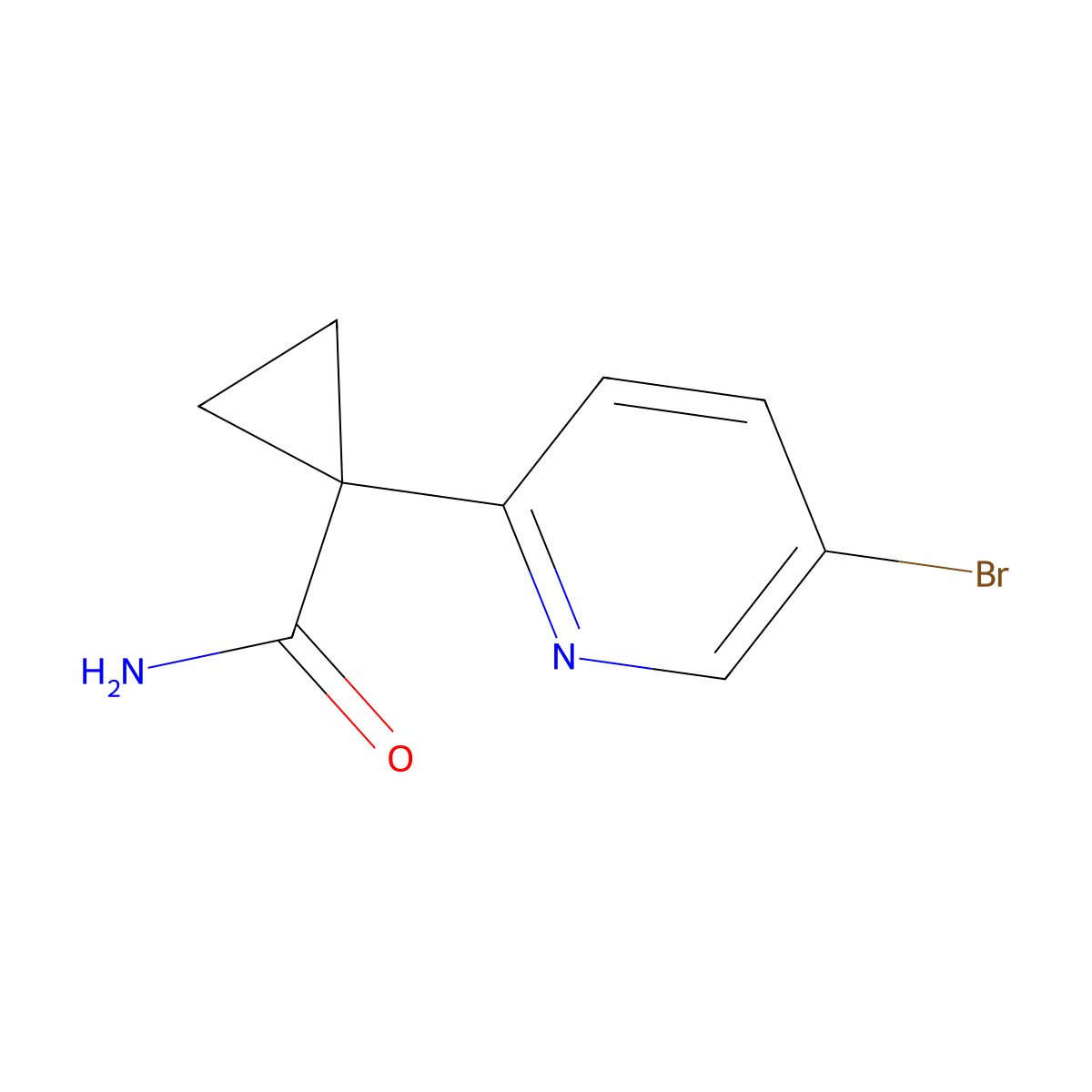 1-(5-Bromopyridin-2-YL)cyclopropanecarboxamide molecular structure, CAS 1352753-97-9