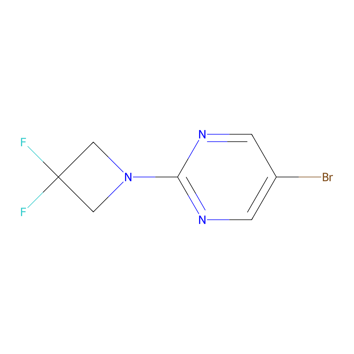 5-Bromo-2-(3,3-difluoroazetidin-1-yl)pyrimidine molecular structure, CAS 1352754-19-8
