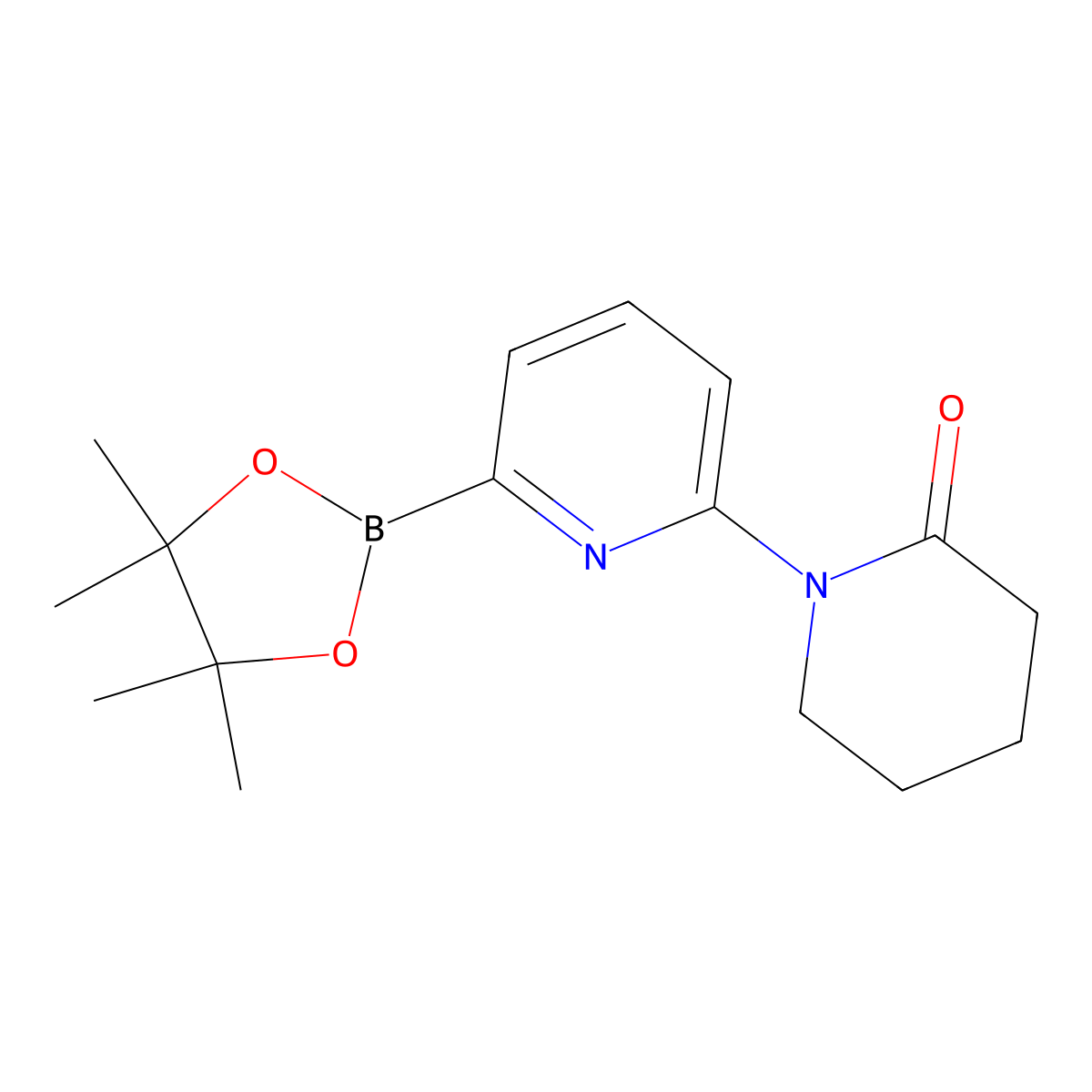 1-(6-(4,4,5,5-Tetramethyl-1,3,2-dioxaborolan-2-yl)pyridin-2-yl)piperidin-2-one molecular structure, CAS 1352754-44-9