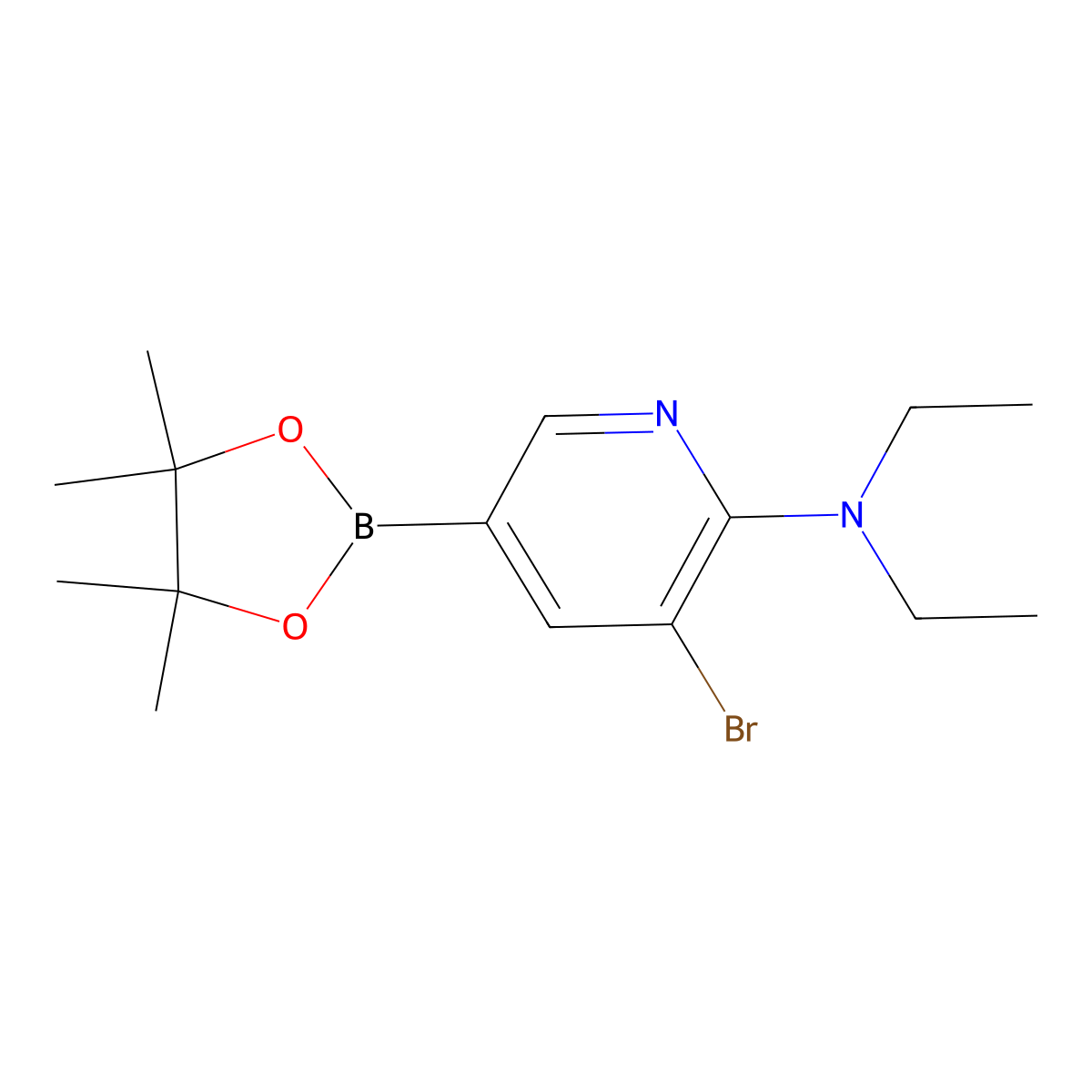 5-Bromo-6-diethylaminopyridine-3-boronic acid pinacol ester molecular structure, CAS 1352756-86-5