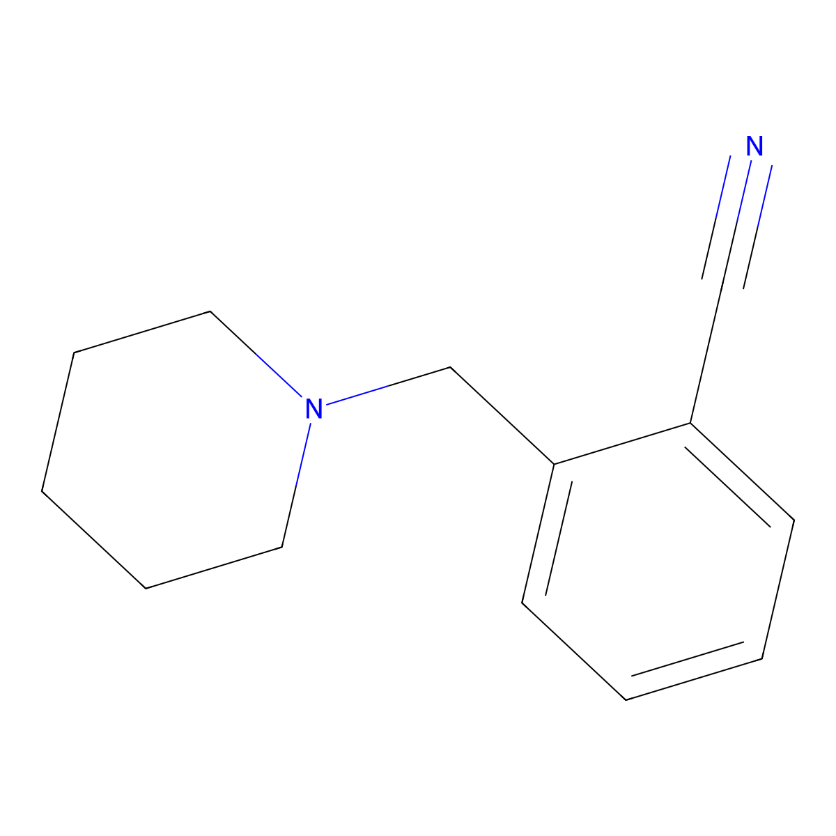 2-(Piperidin-1-ylmethyl)benzonitrile molecular structure, CAS 135277-08-6