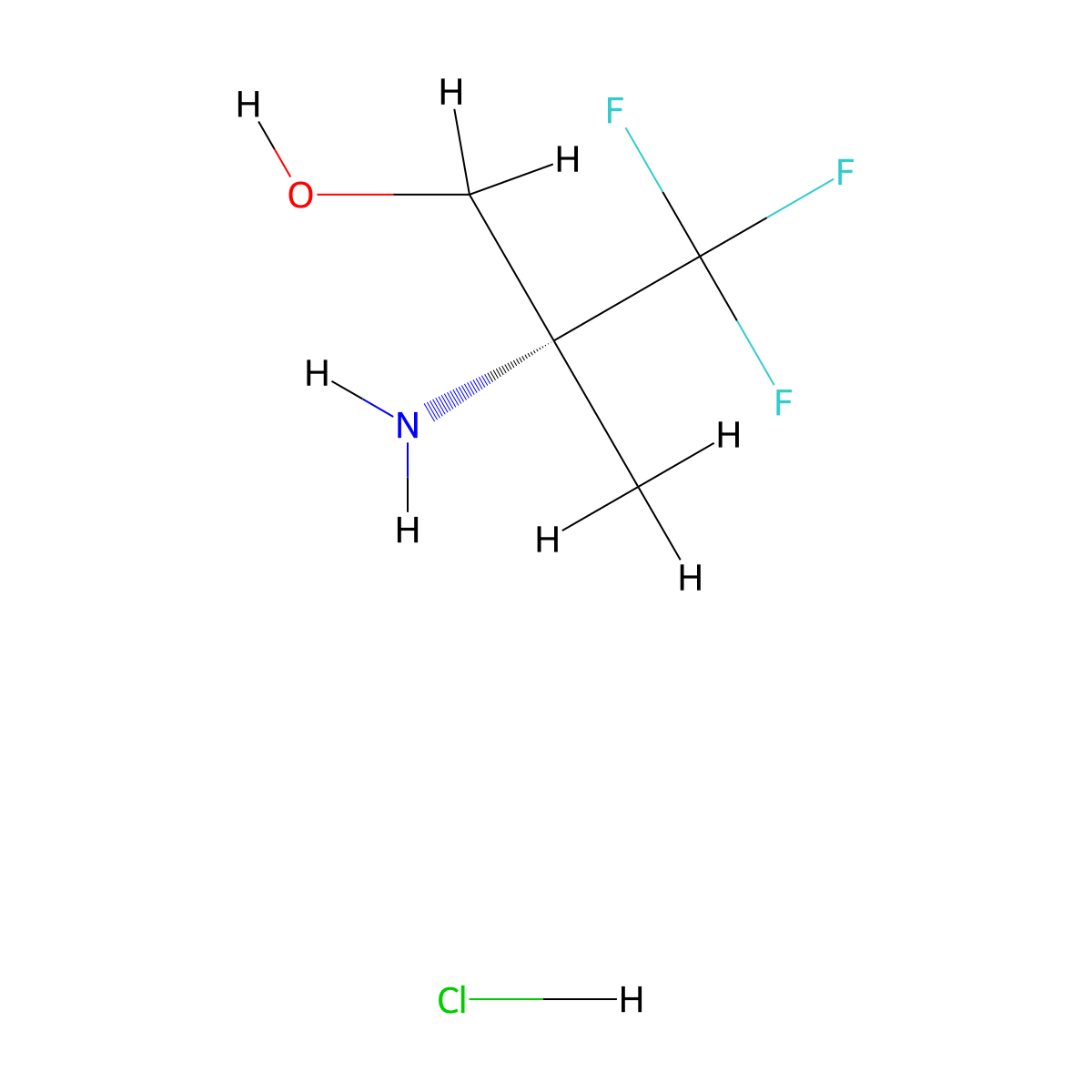 (R)-2-Amino-3,3,3-trifluoro-2-methylpropan-1-ol hydrochloride molecular structure, CAS 1352790-13-6