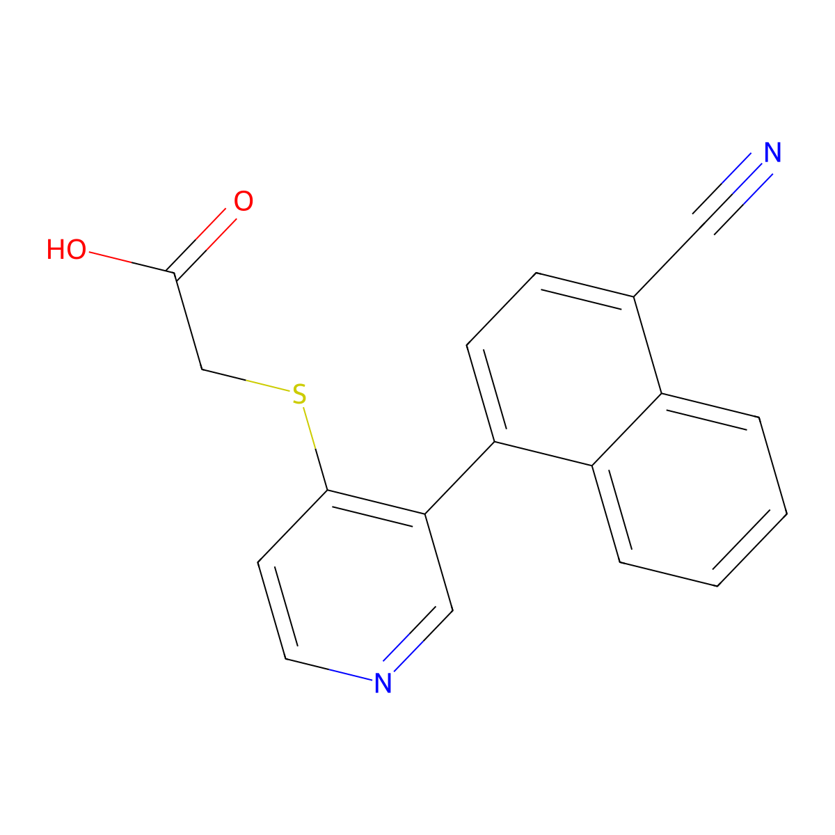 2-((3-(4-Cyanonaphthalen-1-yl)pyridin-4-yl)thio)acetic acid molecular structure, CAS 1352792-73-4