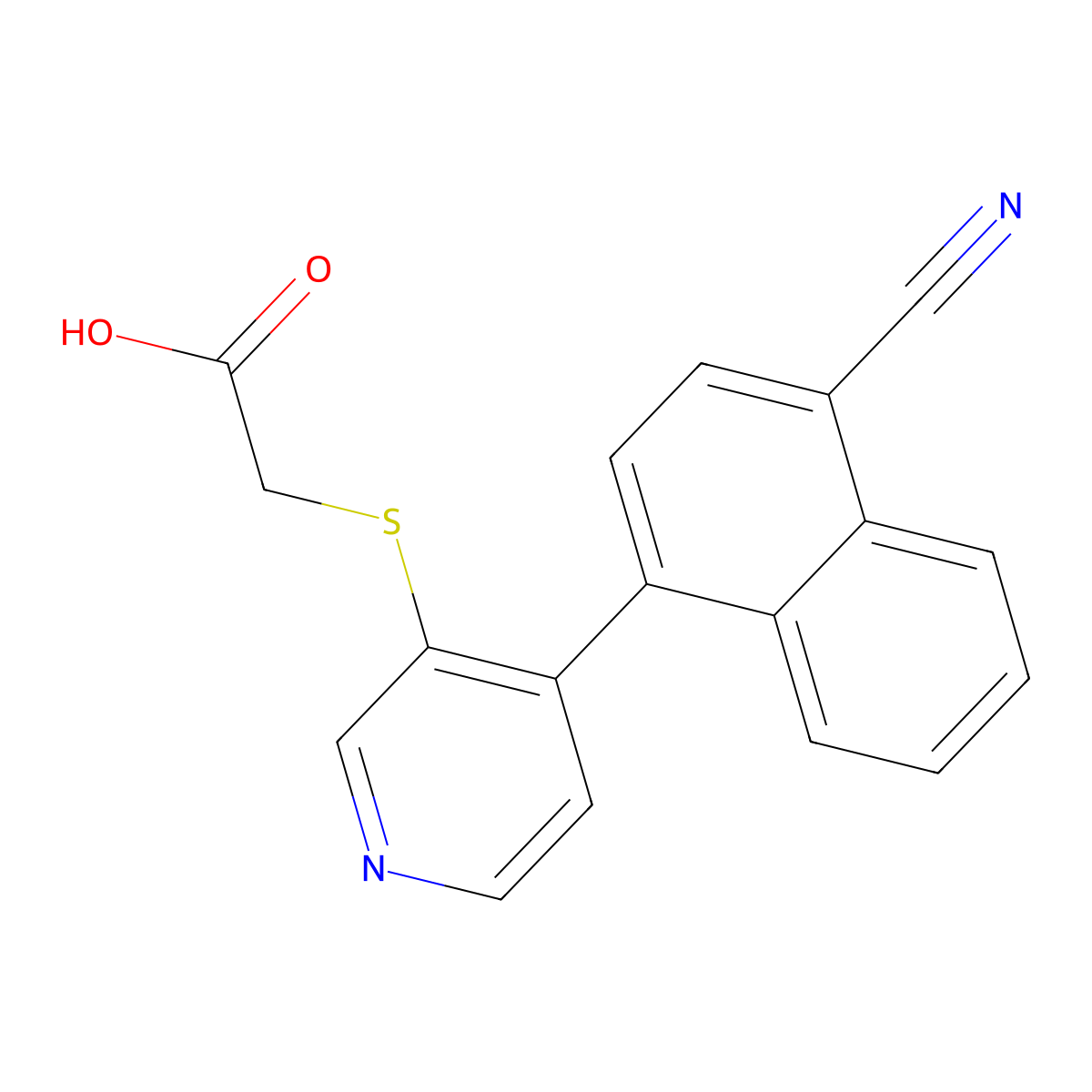 2-((4-(4-Cyanonaphthalen-1-yl)pyridin-3-yl)thio)acetic acid molecular structure, CAS 1352793-87-3