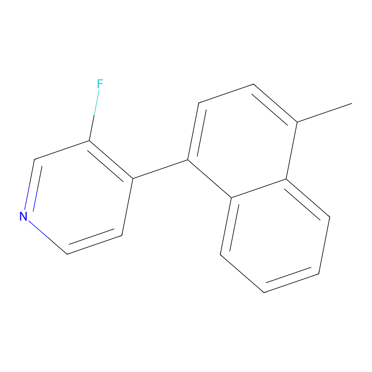 3-Fluoro-4-(4-methyl-1-naphthalenyl)pyridine molecular structure, CAS 1352795-12-0