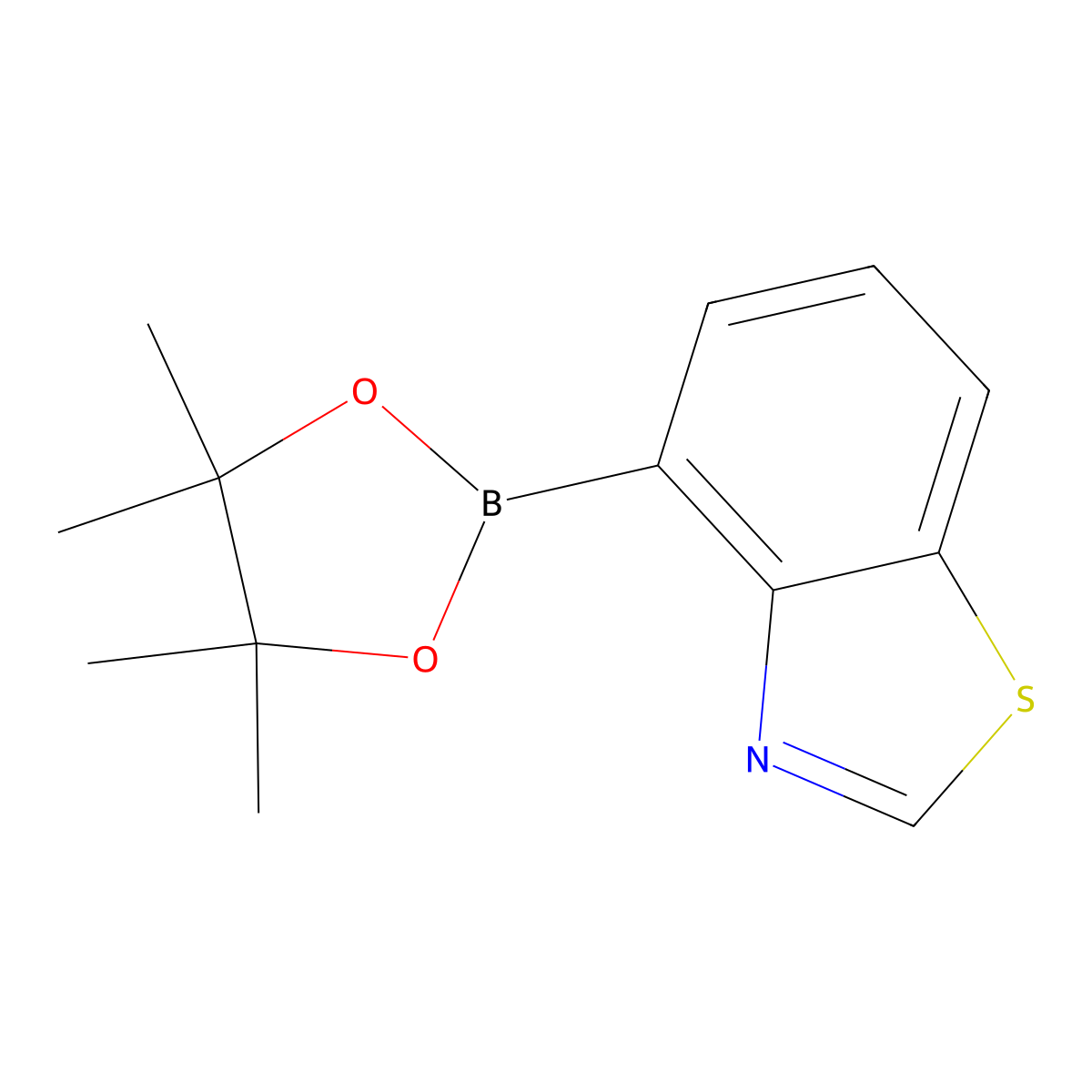4-(Tetramethyl-1,3,2-dioxaborolan-2-yl)-1,3-benzothiazole molecular structure, CAS 1352796-64-5