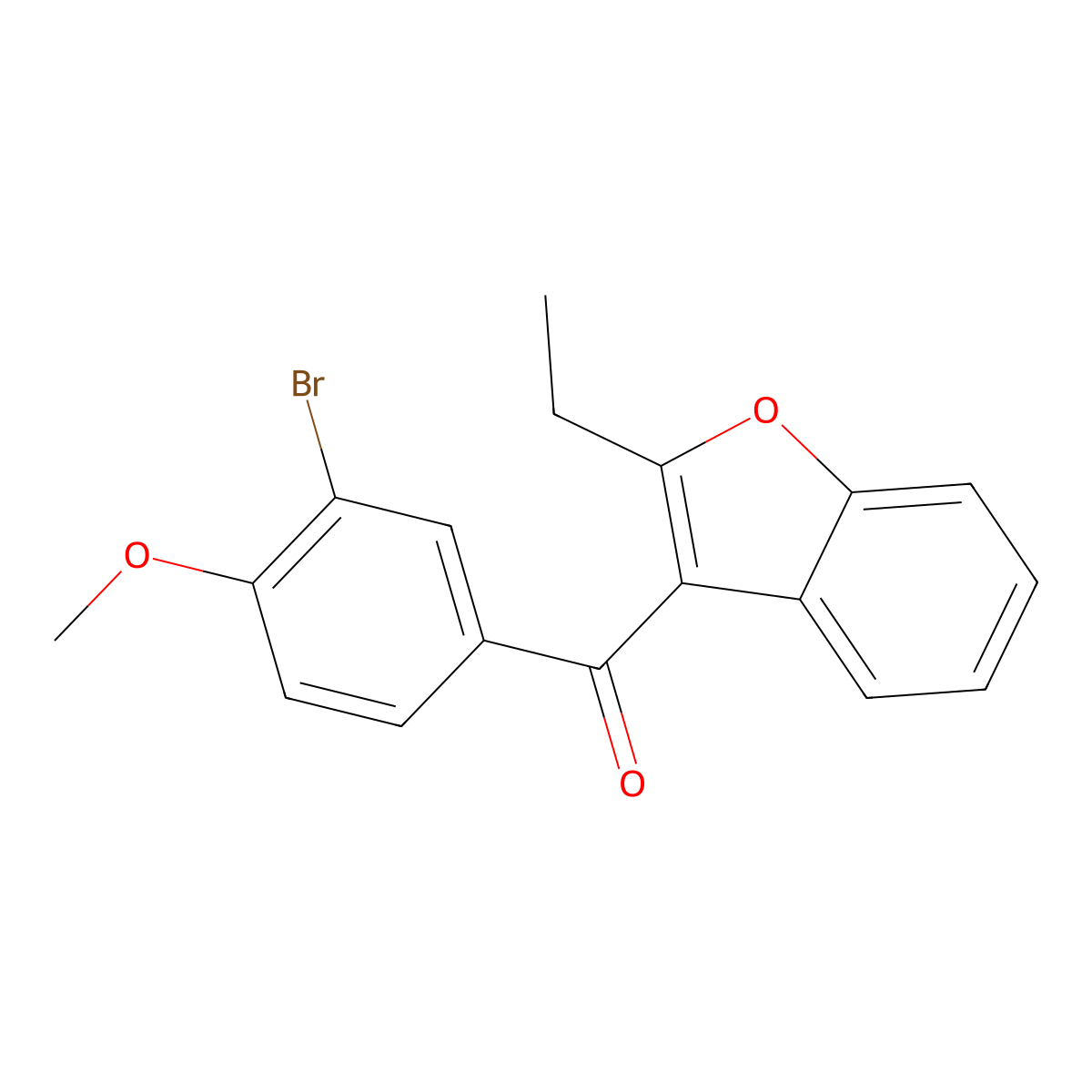(3-Bromo-4-methoxyphenyl)(2-ethyl-3-benzofuranyl)methanone molecular structure, CAS 1352799-79-1