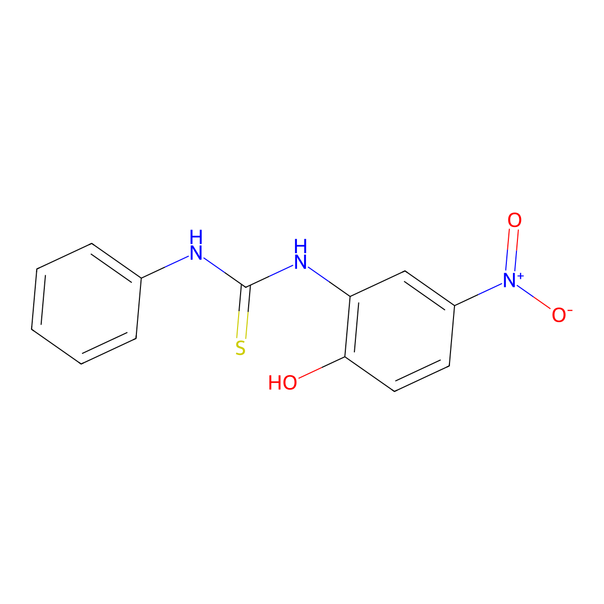 Carbanilide, 2-hydroxy-5-nitrothio- molecular structure, CAS 13528-21-7