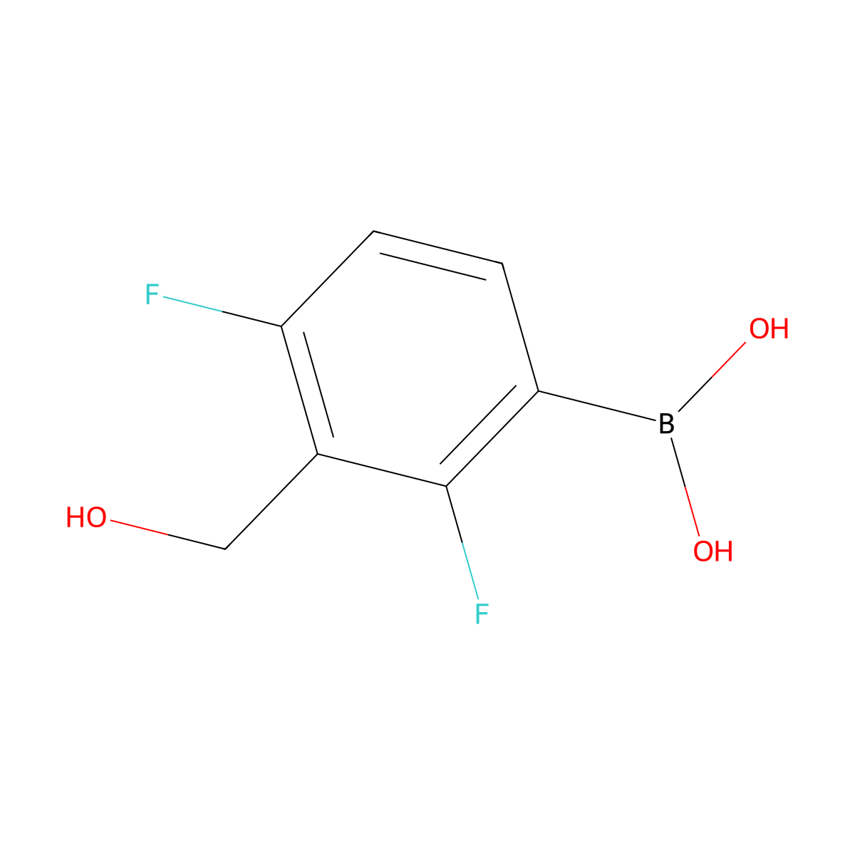 2,4-Difluoro-3-(hydroxymethyl)phenylboronic acid molecular structure, CAS 1352813-46-7