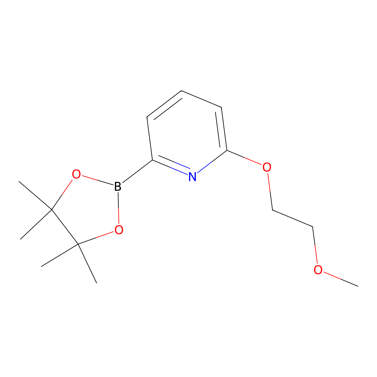 2-(2-Methoxyethoxy)-6-(4,4,5,5-tetramethyl-1,3,2-dioxaborolan-2-yl)pyridine molecular structure, CAS 1352817-26-5