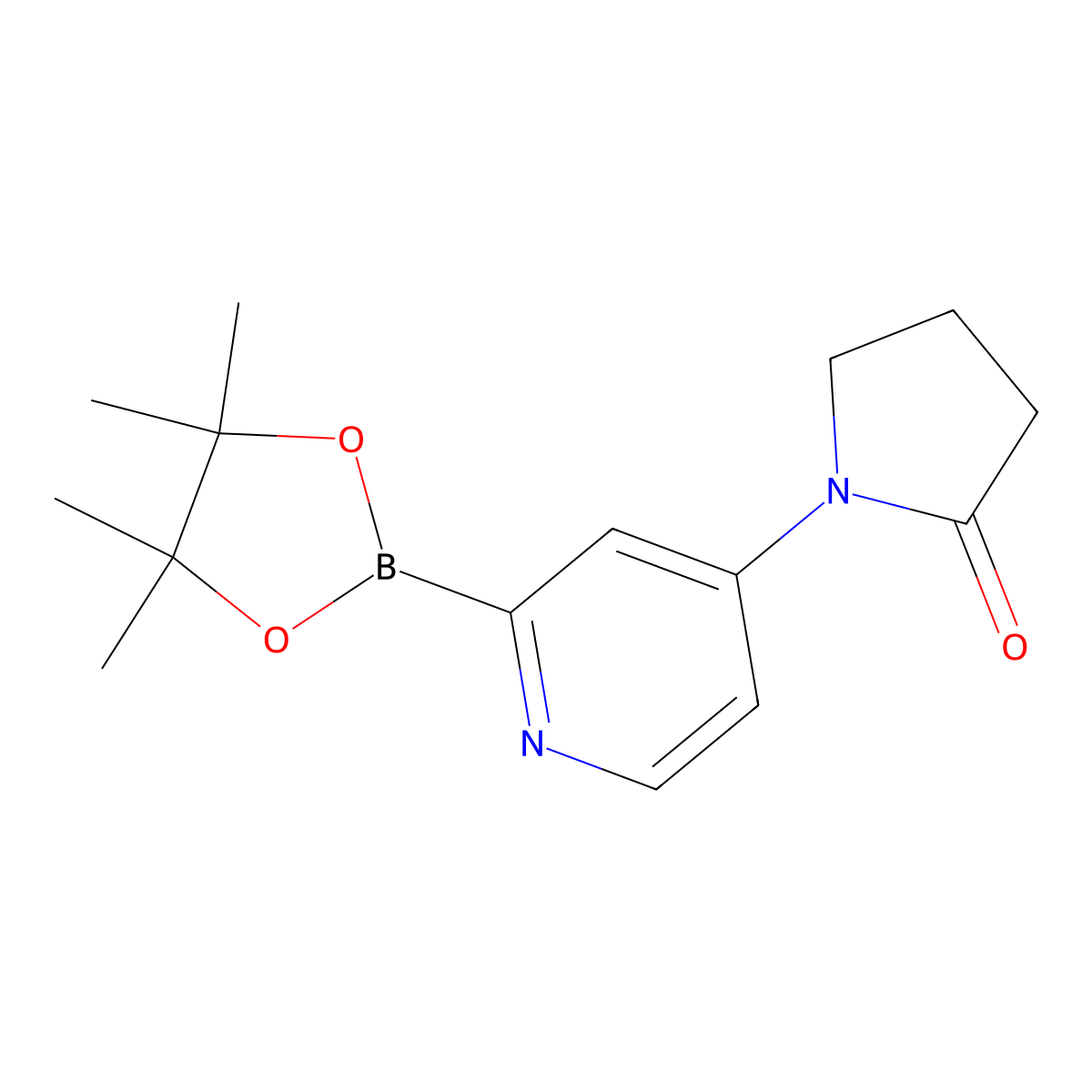 4-(Pyrrolidinon-1-yl)pyridine-2-boronic acid pinacol ester molecular structure, CAS 1352817-38-9