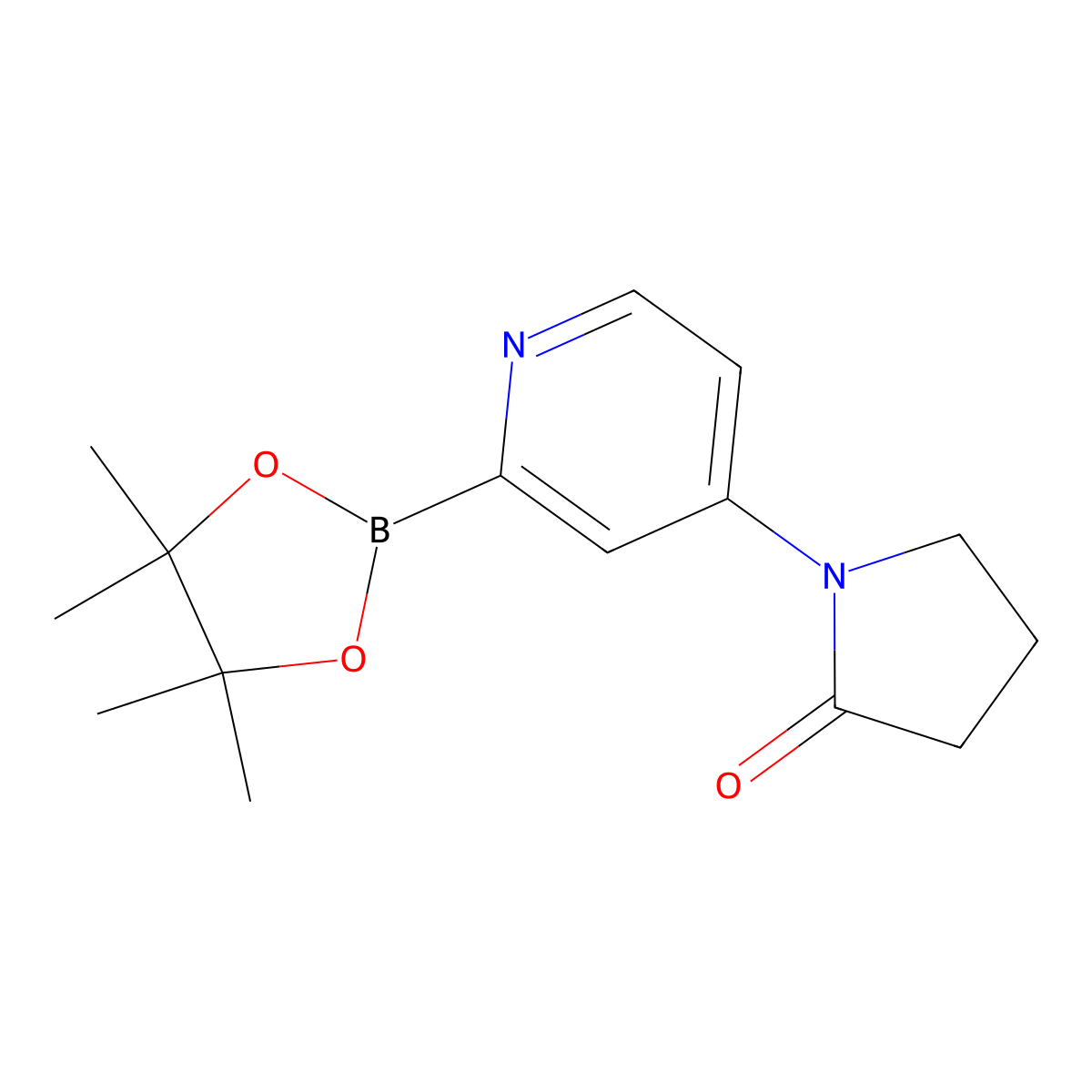 4-(Pyrrolidinon-1-yl)pyridine-2-boronic acid pinacol ester molecular structure, CAS 1352817-38-9