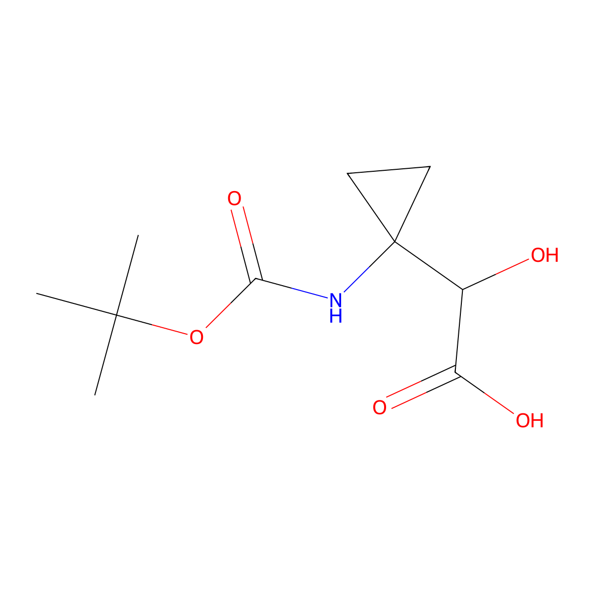 2-(1-{[(Tert-butoxy)carbonyl]amino}cyclopropyl)-2-hydroxyacetic acid molecular structure, CAS 1352817-95-8