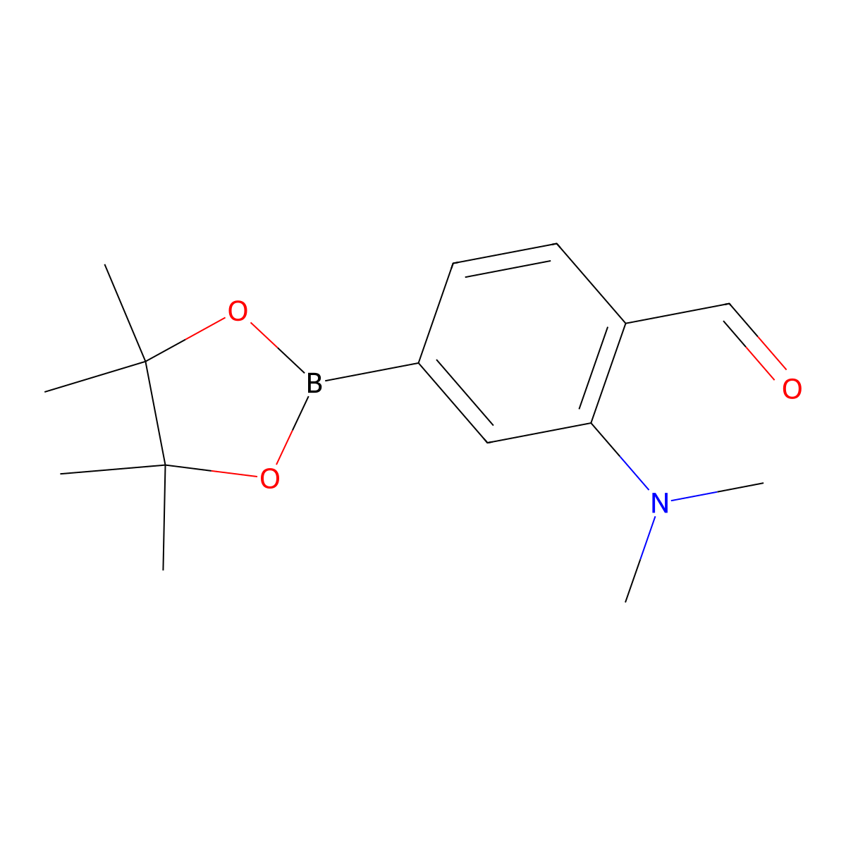 2-(Dimethylamino)-4-(4,4,5,5-tetramethyl-1,3,2-dioxaborolan-2-yl)benzaldehyde molecular structure, CAS 1352819-15-8