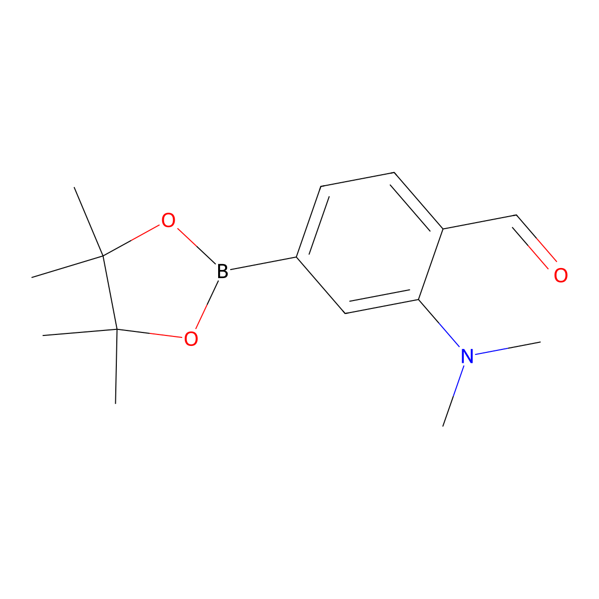 2-(Dimethylamino)-4-(4,4,5,5-tetramethyl-1,3,2-dioxaborolan-2-yl)benzaldehyde molecular structure, CAS 1352819-15-8