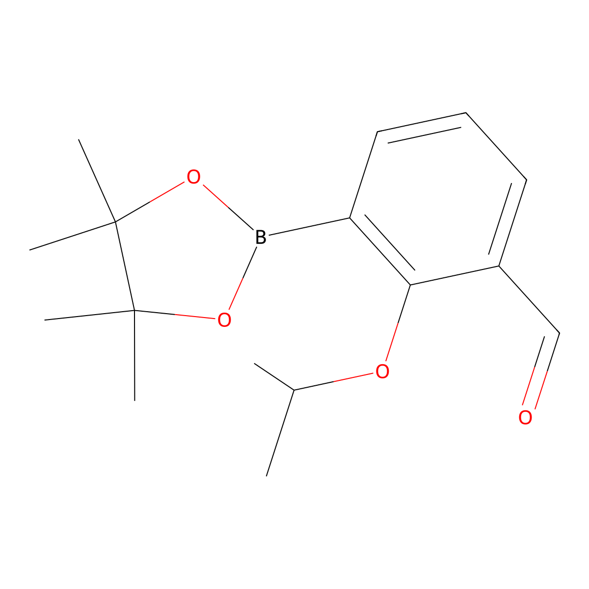 Benzaldehyde, 2-(1-methylethoxy)-3-(4,4,5,5-tetramethyl-1,3,2-dioxaborolan-2-yl)- molecular structure, CAS 1352819-23-8