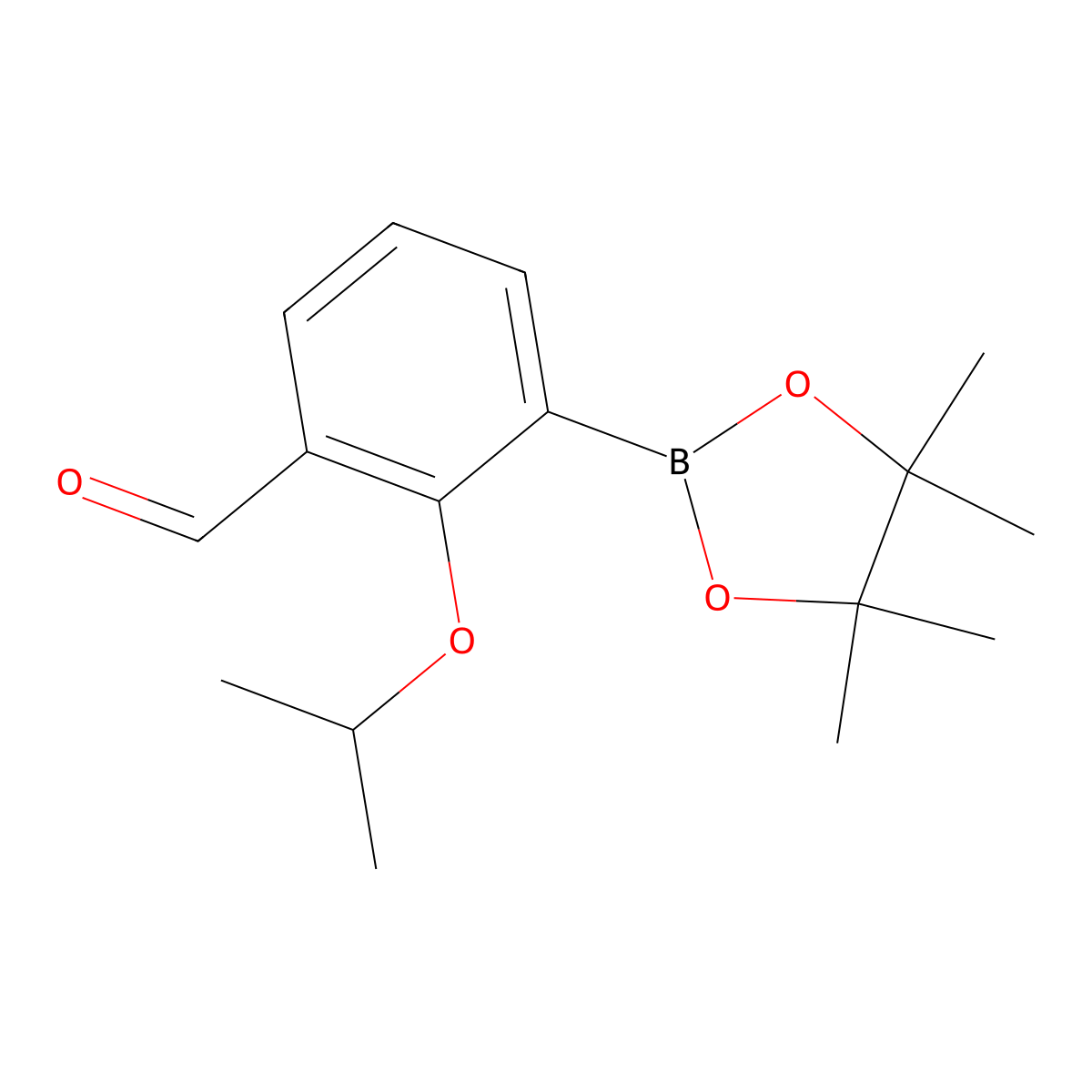 Benzaldehyde, 2-(1-methylethoxy)-3-(4,4,5,5-tetramethyl-1,3,2-dioxaborolan-2-yl)- molecular structure, CAS 1352819-23-8