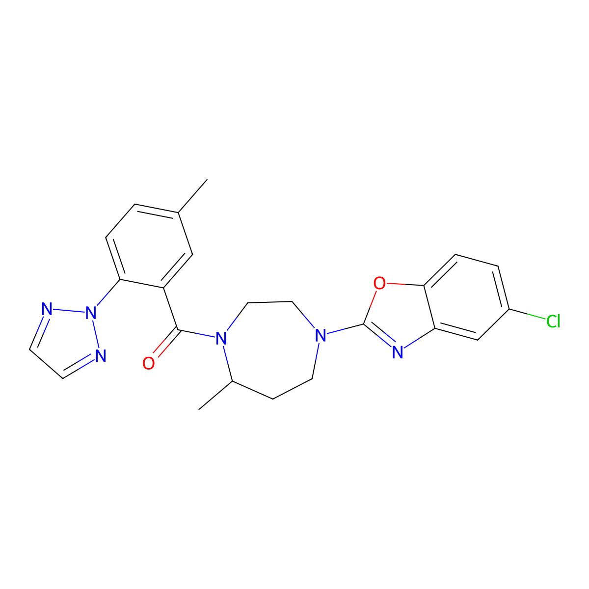 Suvorexant, (A+-)- molecular structure, CAS 1352834-55-9