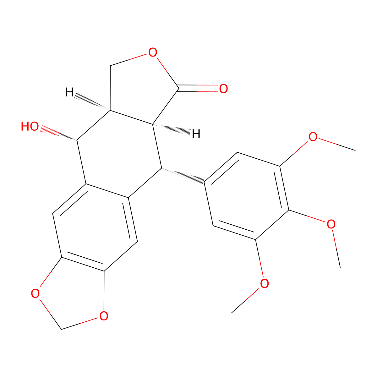 Picropodophyllin molecular structure, CAS 1352873-82-5