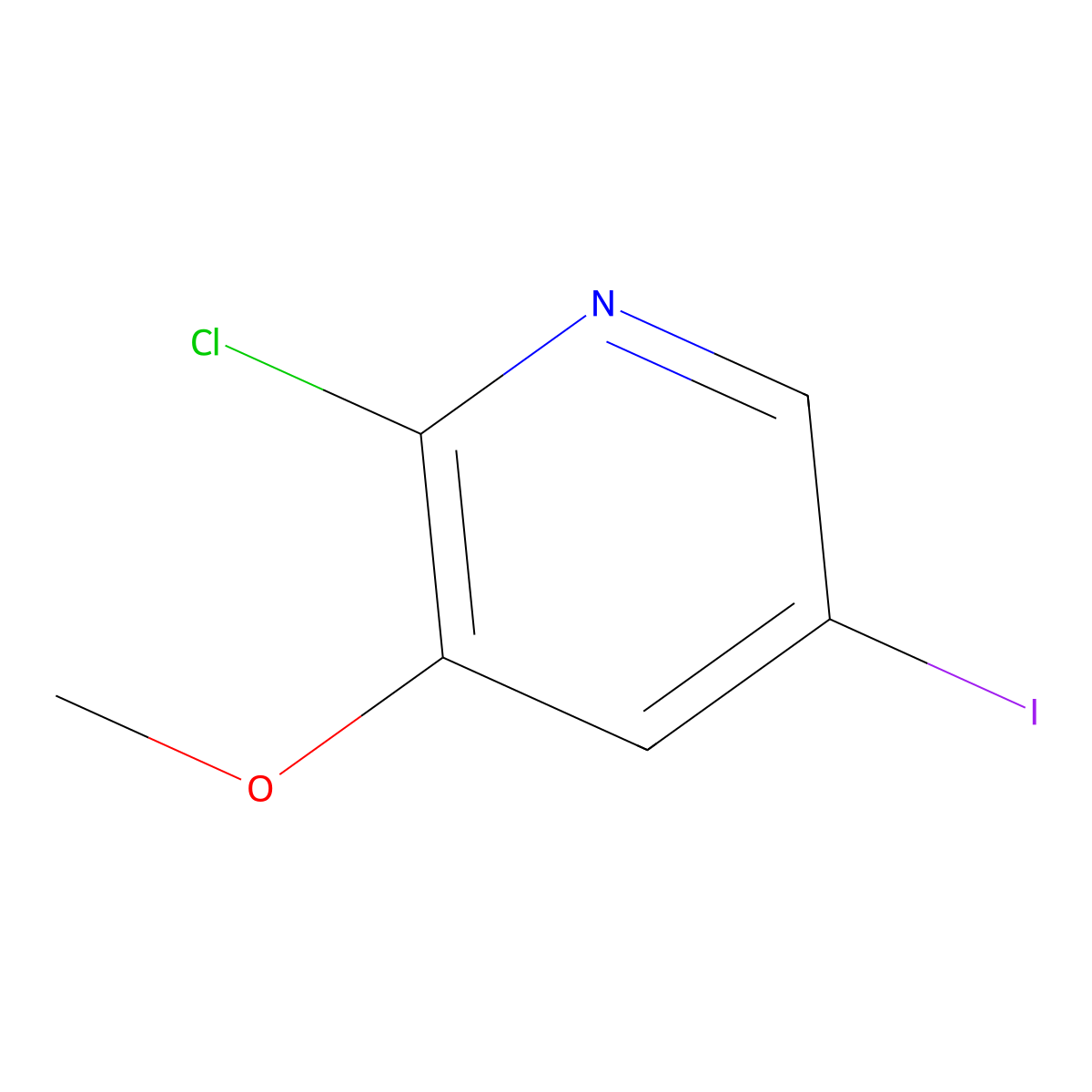 2-Chloro-5-iodo-3-methoxypyridine molecular structure, CAS 1352881-81-2