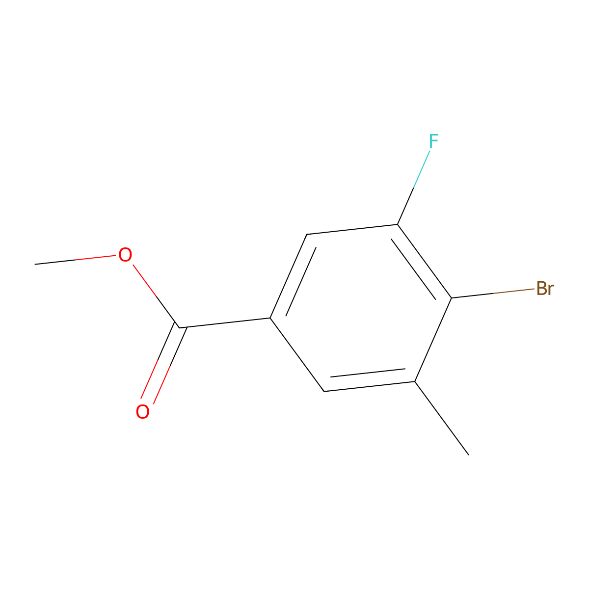 Methyl 4-bromo-3-fluoro-5-methylbenzoate molecular structure, CAS 1352882-39-3