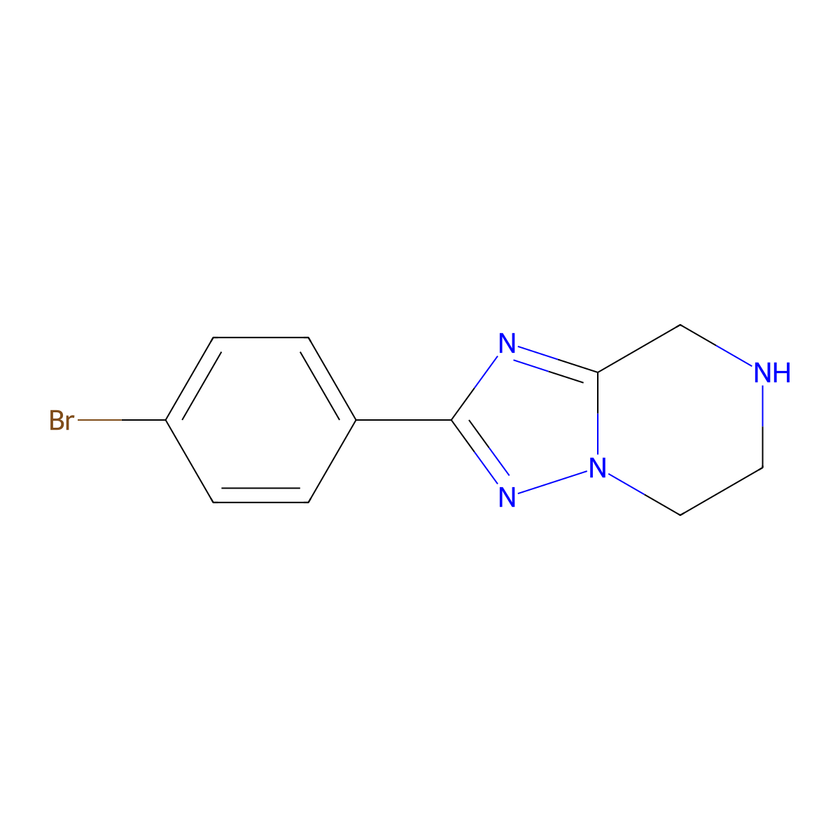 2-(4-bromophenyl)-5H,6H,7H,8H-[1,2,4]triazolo[1,5-a]pyrazine molecular structure, CAS 1352886-57-7