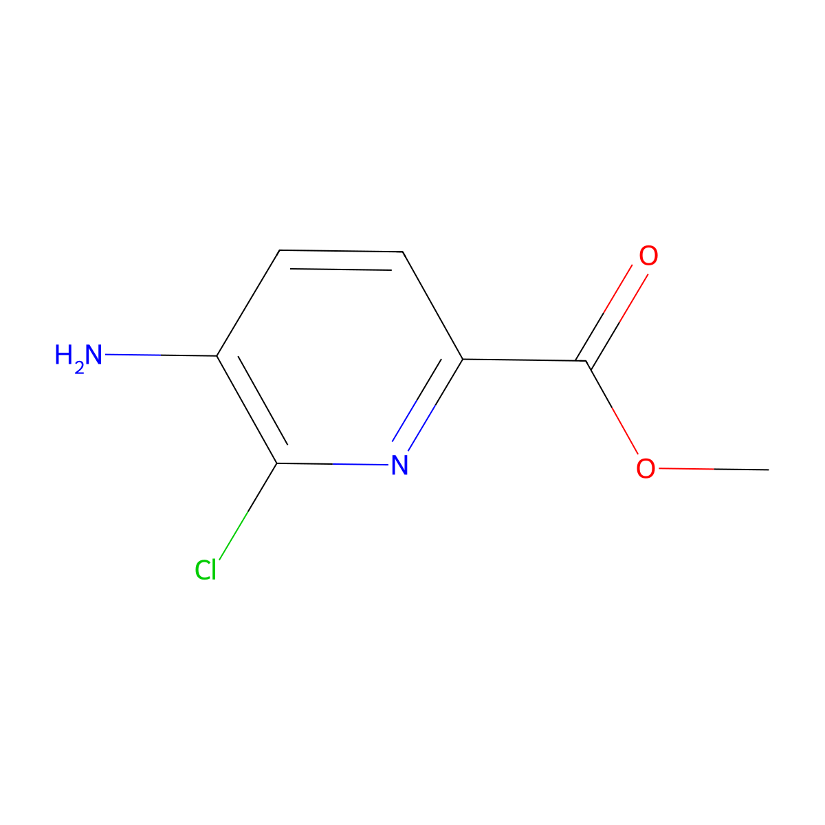 Methyl 5-amino-6-chloropicolinate molecular structure, CAS 1352886-80-6