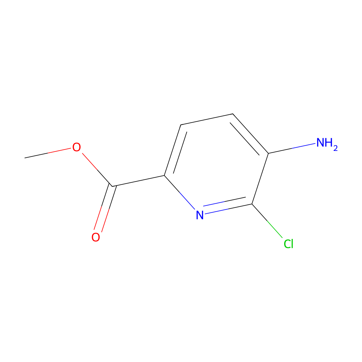 Methyl 5-amino-6-chloropicolinate molecular structure, CAS 1352886-80-6