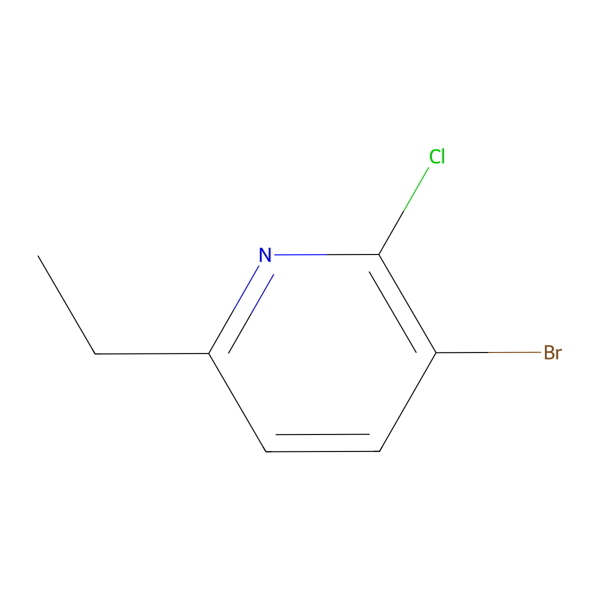 3-Bromo-2-chloro-6-ethylpyridine molecular structure, CAS 1352886-90-8