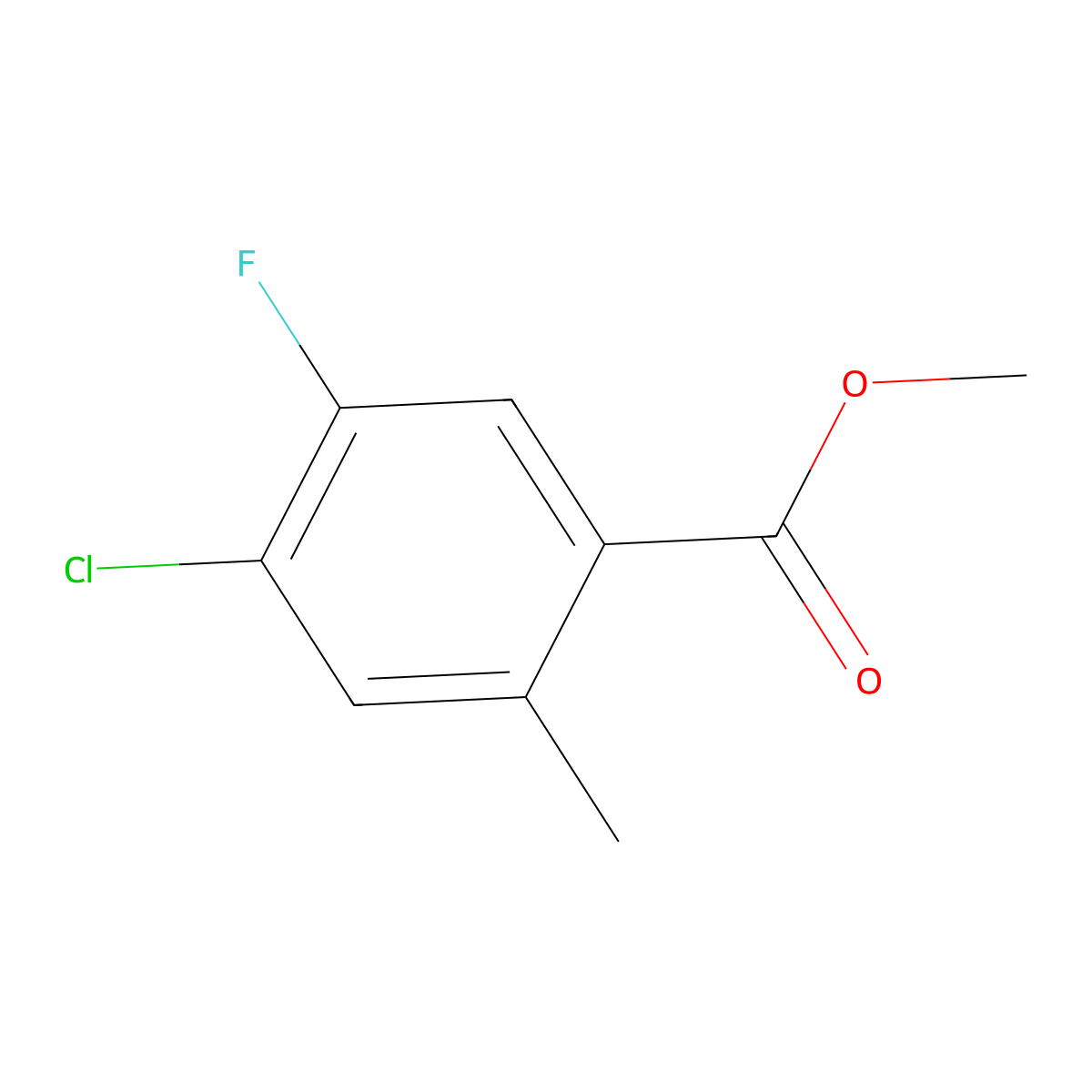 Methyl 4-chloro-5-fluoro-2-methylbenzoate molecular structure, CAS 1352887-83-2