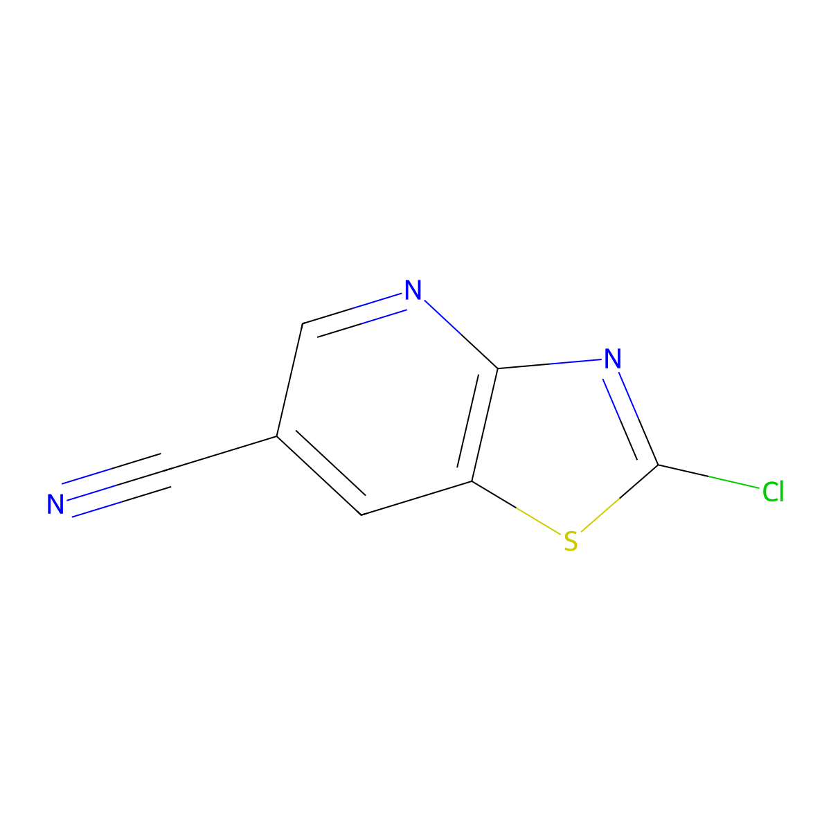 2-Chloro-(1,3)thiazolo(4,5-b)pyridine-6-carbonitrile molecular structure, CAS 1352888-92-6