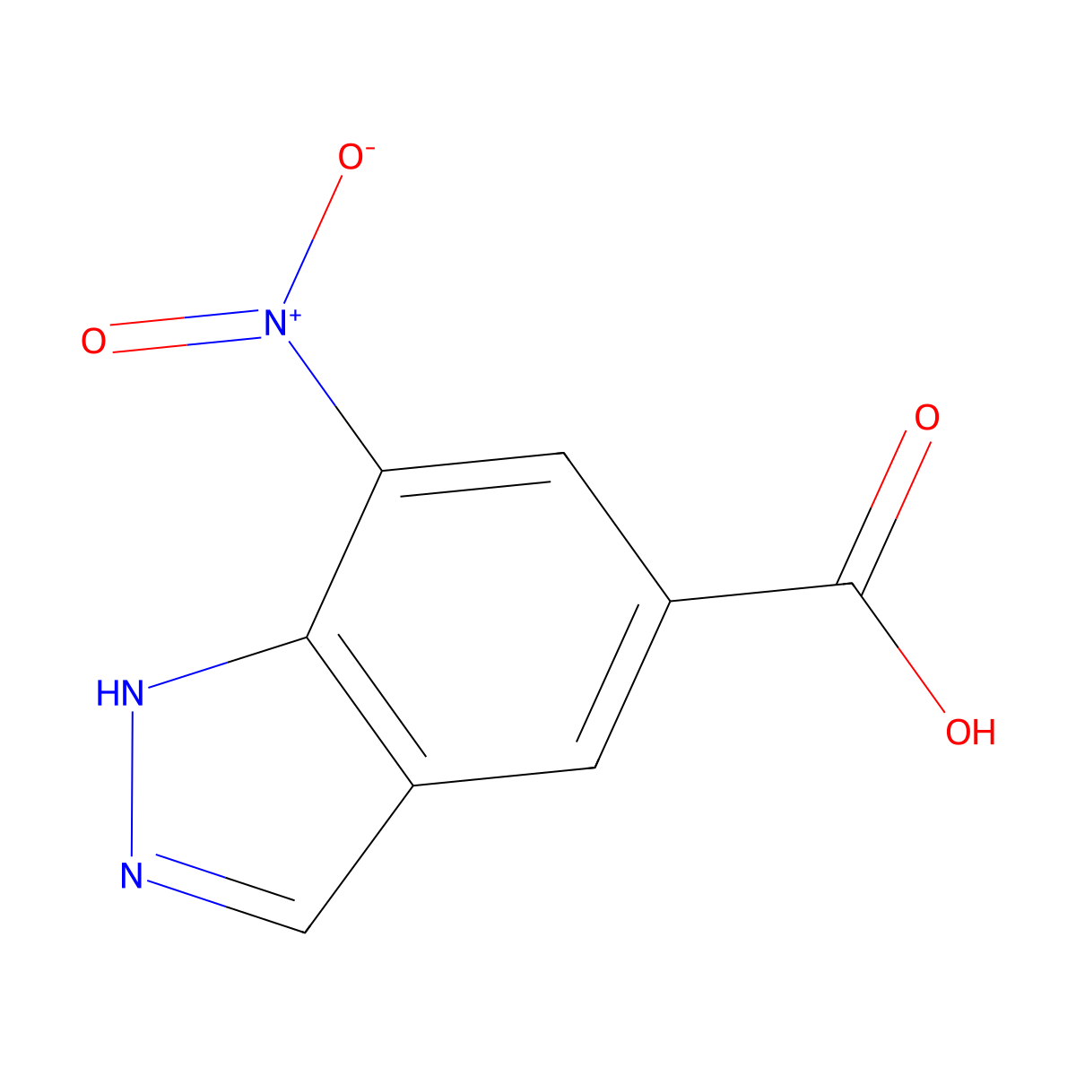 7-Nitro-1H-indazole-5-carboxylic acid molecular structure, CAS 1352890-61-9